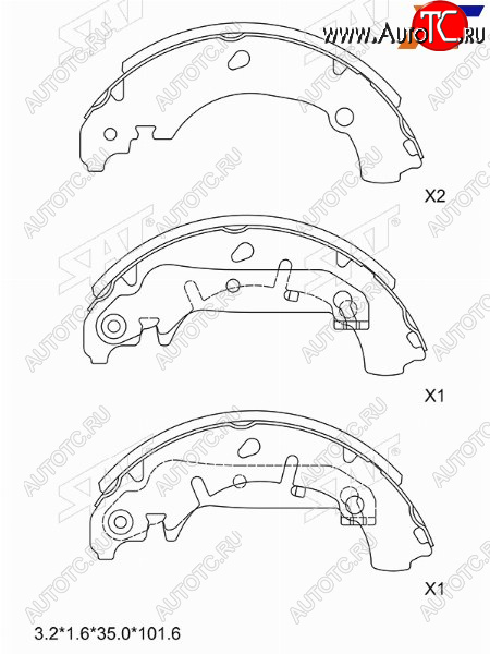 2 199 р. Колодки тормозные задние RH-LH SAT Ford Fiesta 4 хэтчбэк 5 дв. дорестайлинг (1995-1999)  с доставкой в г. Тамбов