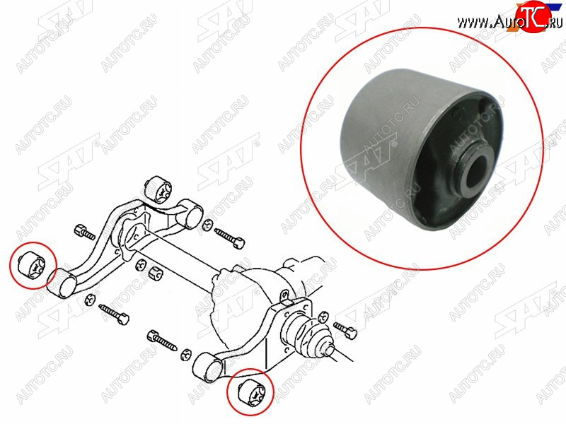 349 р. Сайлентблок подушки переднего дифференциала FR SAT Mitsubishi Montero V60 5 дв. рестайлинг (1999-2006)  с доставкой в г. Тамбов