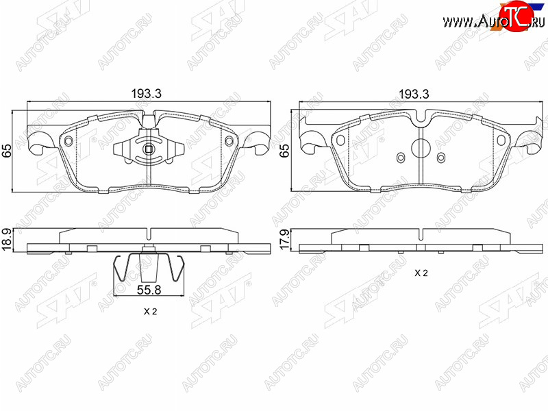 1 659 р. Колодки тормозные перед FL-FR SAT  Jaguar F-Pace  X761 (2015-2022), Land Rover Range Rover Velar  1 L560 (2017-2024)  с доставкой в г. Тамбов