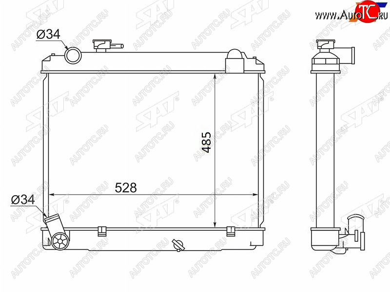 11 399 р. Радиатор SAT  Toyota Town Ace  3 (1996-2008)  с доставкой в г. Тамбов