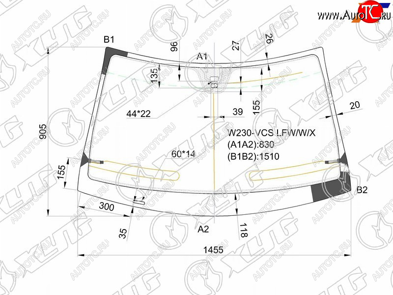 11 899 р. Стекло лобовое (Антенна Датчик дождя) XYG  Mercedes-Benz SL class  R230 (2002-2013)  с доставкой в г. Тамбов