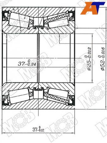 Подшипник задней ступицы MCB CITROEN C2, C3 (FC/FN,  дорестайлинг,  SX,SY), C3 Aircross, C3 Picasso (дорестайлинг,  рестайлинг), C3 Pluriel, Nissan Cube (2), March (3 K12), Note (1,  2), Peugeot 1007, 207 (WK,  WA,  WC), Renault Logan (1,  2), Logan Stepway