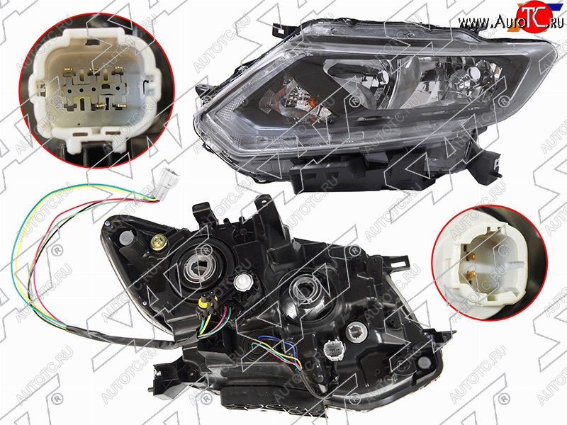 12 749 р. Фара левая (галоген, ДХО, с электрокорректором) SAT Nissan X-trail 3 T32 дорестайлинг (2013-2018)  с доставкой в г. Тамбов