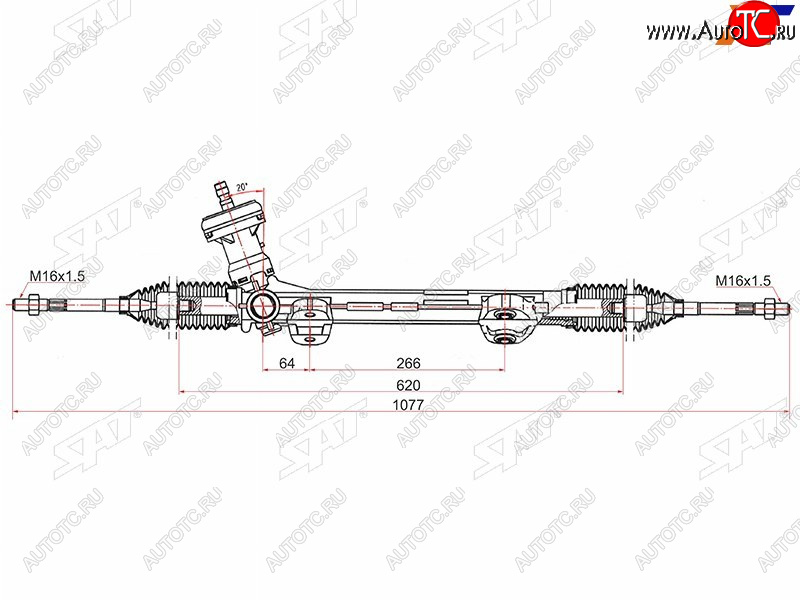 9 299 р. Рейка рулевая SAT  Hyundai Elantra ( MD,  AD,  CN7) (2010-2024) дорестайлинг, рестайлинг, дорестайлинг, рестайлинг, рестайлинг  с доставкой в г. Тамбов