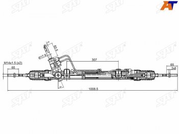 13 549 р. Рейка рулевая с ГУР LHD SAT Nissan Almera седан G15 (2012-2019)  с доставкой в г. Тамбов. Увеличить фотографию 1