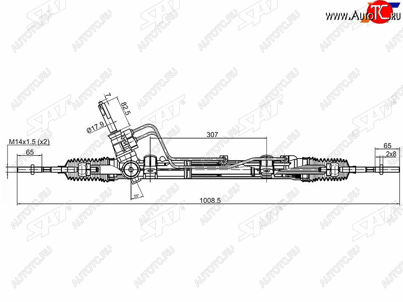 13 549 р. Рейка рулевая с ГУР LHD SAT Nissan Almera седан G15 (2012-2019)  с доставкой в г. Тамбов