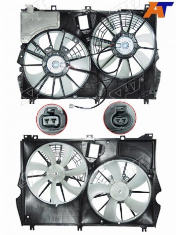 11 649 р. Диффузор радиатора в сборе SAT Lexus RX450 AL20 дорестайлинг (2015-2019)  с доставкой в г. Тамбов. Увеличить фотографию 2