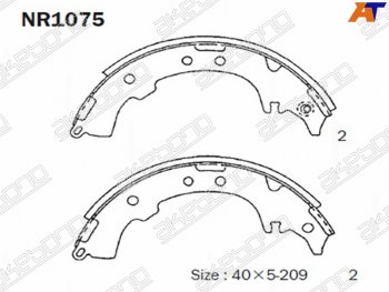 1 699 р. Колодки тормозные зад барабанные RR SAT  Toyota Gaia  XM10 - Rush  J200  с доставкой в г. Тамбов. Увеличить фотографию 1