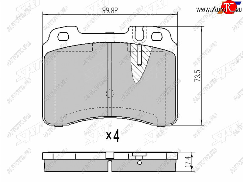 1 129 р. Колодки тормозные перед FR-FL SAT Mercedes-Benz E-Class W210 дорестайлинг универсал (1996-1999)  с доставкой в г. Тамбов