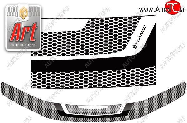 2 069 р. Дефлектор капота CA-Plastic  Lexus HS250h  F10 (2009-2013) дорестайлинг (серия ART белая)  с доставкой в г. Тамбов