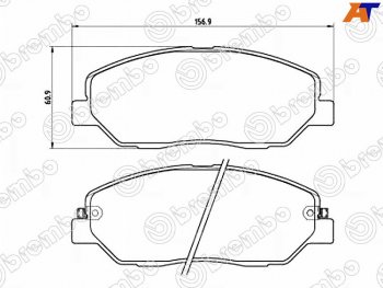 3 899 р. Колодки тормозные передние FL-FR SAT Hyundai Santa Fe DM дорестайлинг (2012-2016)  с доставкой в г. Тамбов. Увеличить фотографию 1