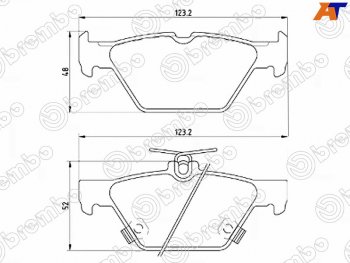 Колодки тормозные задние RH-LH SAT Subaru Legacy BN/B15 дорестайлинг седан (2015-2017)