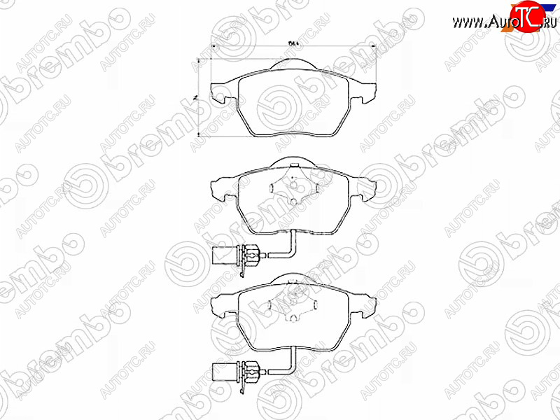 4 549 р. Колодки тормозные FR SAT   Audi A4 (B5 8D2 седан,  B5 8D5 универсал,  B6,  B7), A6 (C4,  C5), Volkswagen Golf (4), Passat (B5,  B5.5,  B6)  с доставкой в г. Тамбов