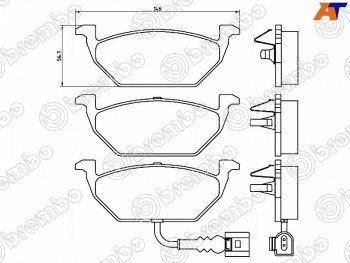 2 579 р. Колодки тормозные FR SAT   Audi A1 (8X1 хэтчбэк 3 дв.,  8XA хэтчбэк 5 дв.,  GB хэтчбэк 5 дв.), Skoda Fabia (Mk2,  Mk3), Volkswagen Polo (5)  с доставкой в г. Тамбов. Увеличить фотографию 1