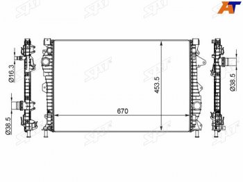 18 099 р. Радиатор охлаждающей жидкости SAT   Land Rover Discovery Sport  L550 - Range Rover Evoque  1 L538  с доставкой в г. Тамбов. Увеличить фотографию 1