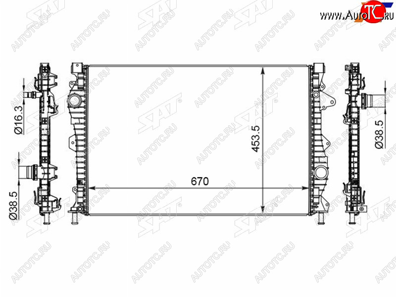 18 099 р. Радиатор охлаждающей жидкости SAT   Land Rover Discovery Sport  L550 - Range Rover Evoque  1 L538  с доставкой в г. Тамбов