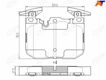 1 849 р. Колодки тормозные передние FL-FR SAT  BMW 1 серия  F20 - 3 серия  F30  с доставкой в г. Тамбов. Увеличить фотографию 1