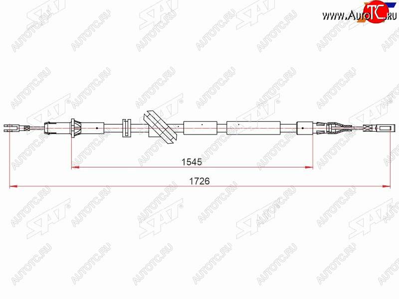 1 329 р. Трос ручника RH SAT   Mercedes-Benz E-Class  W211 (2002-2009) дорестайлинг седан, рестайлинг седан  с доставкой в г. Тамбов