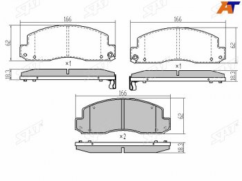 1 499 р. Колодки тормозные перед FL-FR SAT  Toyota Dyna  XZU (2002-2006) бортовой грузовик рестайлинг  с доставкой в г. Тамбов. Увеличить фотографию 1