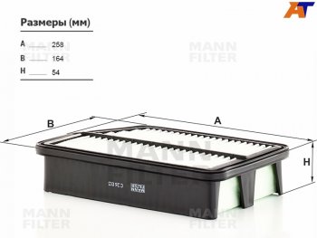 Фильтр воздушный MANN Hyundai (Хюндаи) IX35 (ИX35) ( LM,  NU) (2009-2025), KIA (КИА) Sportage (Спортаж) ( 3 SL,  4 QL,  5 NQ5) (2010-2025)
