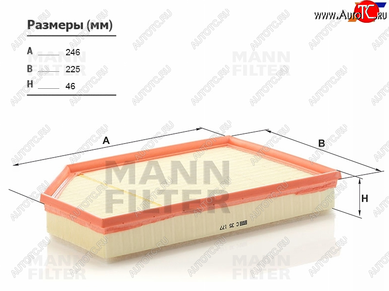 2 349 р. Фильтр воздушный MANN  Volvo S60 (RS,RH седан,  FS седан), S60 Cross Country, S80 (AS60 седан,  AS60,AS90, AS95 седан,  AS40,AS70, AS90), V70, XC60, XC70  с доставкой в г. Тамбов