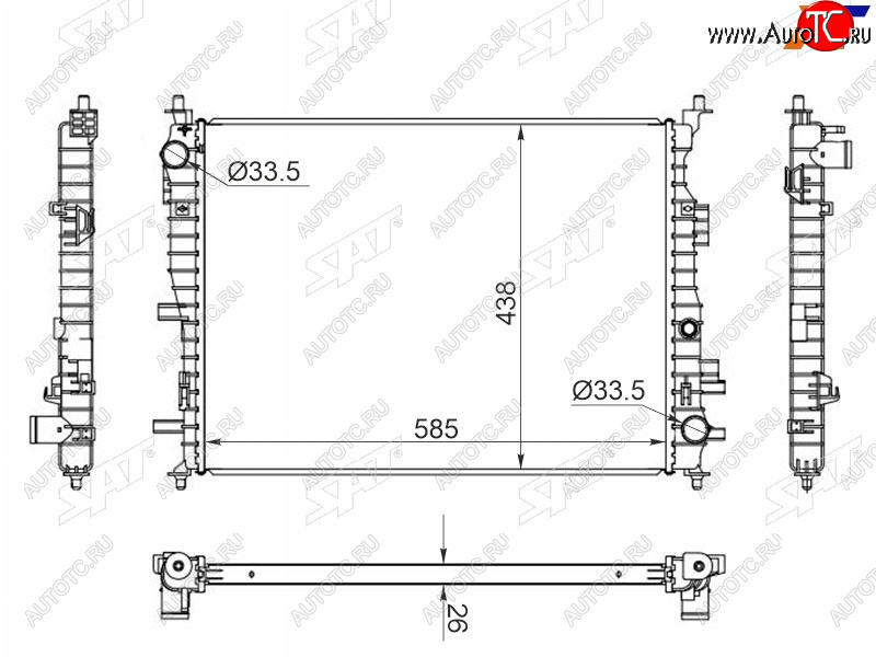 6 299 р. Радиатор охлаждающей жидкости SAT   JAC J7 (2020-2024) лифтбэк  с доставкой в г. Тамбов