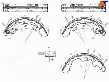 1 169 р. Колодки тормозные барабанные задние RH-LH SAT  Suzuki Swift ( ZC,  ZC11S,ZC21S, ZD11S) (2003-2010), Toyota Aygo ( 2) (2005-2024), Toyota Corolla Verso  AR10 (2004-2009), Toyota Yaris  XP10 (1999-2005)  с доставкой в г. Тамбов. Увеличить фотографию 1