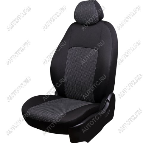 5 899 р. Комплект чехлов для сидений (ЦЗС 3Г Жаккард) Дублин Lord Autofashion Nissan Almera G15 седан (2012-2019) (черный, вставка Сеул серая)  с доставкой в г. Тамбов