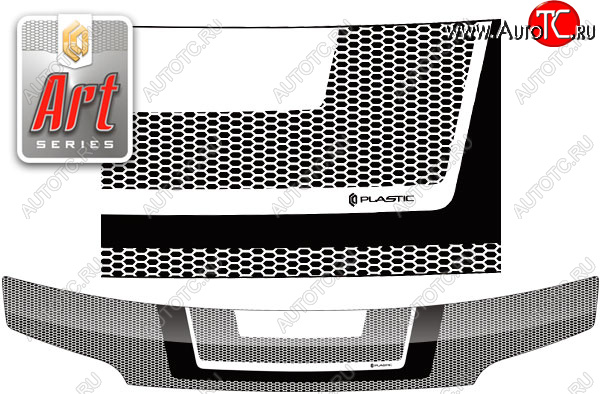 2 199 р. Дефлектор капота CA-Plastic  Daihatsu Coo (2005-2012) (серия ART белая)  с доставкой в г. Тамбов