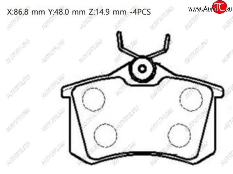 1 479 р. Колодки тормозные зад RH-LH SAT  Audi A4 (B6,  B7), A6 (C5), Renault Fluence, Skoda Fluence, Volkswagen Scirocco (дорестайлинг,  рестайлинг)  с доставкой в г. Тамбов