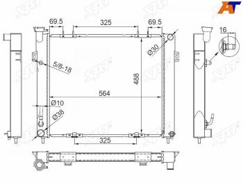 Радиатор охлаждающей жидкости SAT  Jeep (Джип) Compass (Компас)  MP (2016-2024) MP дорестайлинг, рестайлинг