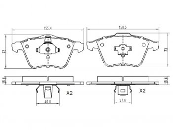 Колодки тормозные передние FL-FR SAT Ford Focus 2 седан рестайлинг (2007-2011)