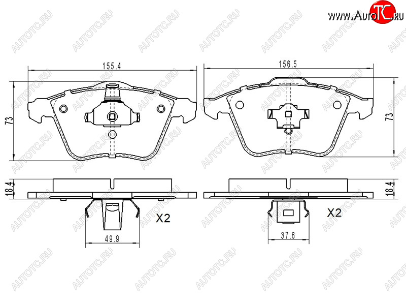 1 639 р. Колодки тормозные передние FL-FR SAT Ford Focus 2  седан дорестайлинг (2004-2008)  с доставкой в г. Тамбов