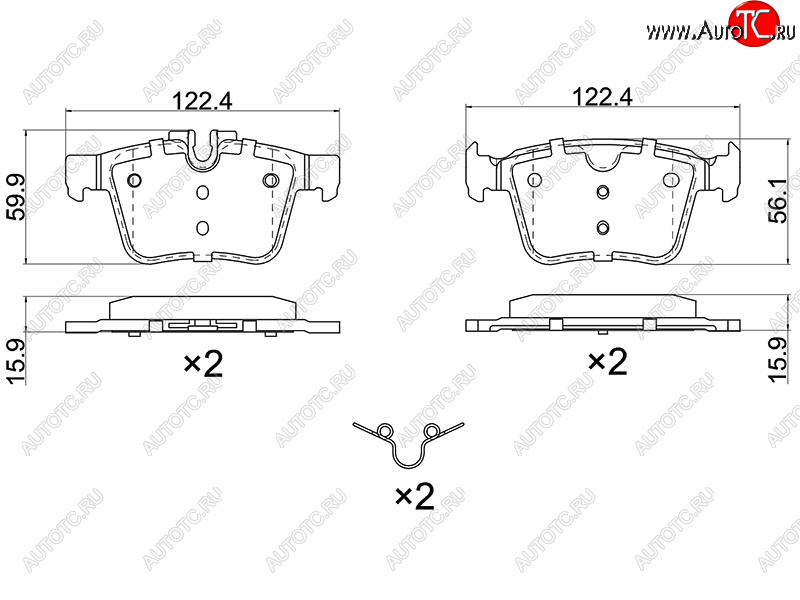 1 129 р. Колодки тормозные зад LH-RH SAT  Land Rover Range Rover Evoque ( 1 L538,  2 L551) (2011-2024), Volvo XC60 (2017-2022), Volvo XC90  L (2015-2024)  с доставкой в г. Тамбов