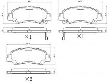 1 299 р. Колодки тормозные перед FR-FL SAT  Mitsubishi Eclipse Cross  GK (2017-2024)  с доставкой в г. Тамбов. Увеличить фотографию 1