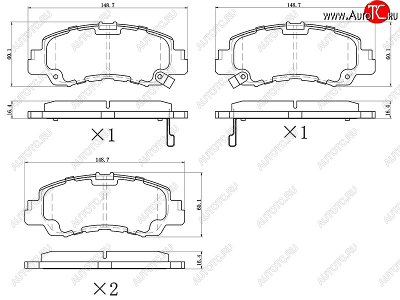 1 299 р. Колодки тормозные перед FR-FL SAT  Mitsubishi Eclipse Cross  GK (2017-2024)  с доставкой в г. Тамбов