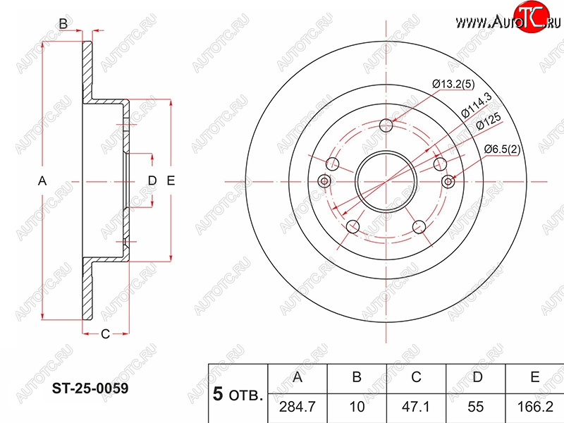 1 799 р. Задний тормозной диск(Ø284.7)SAT  Geely Coolray  SX11 (2018-2024) дорестайлинг, рестайлинг  с доставкой в г. Тамбов