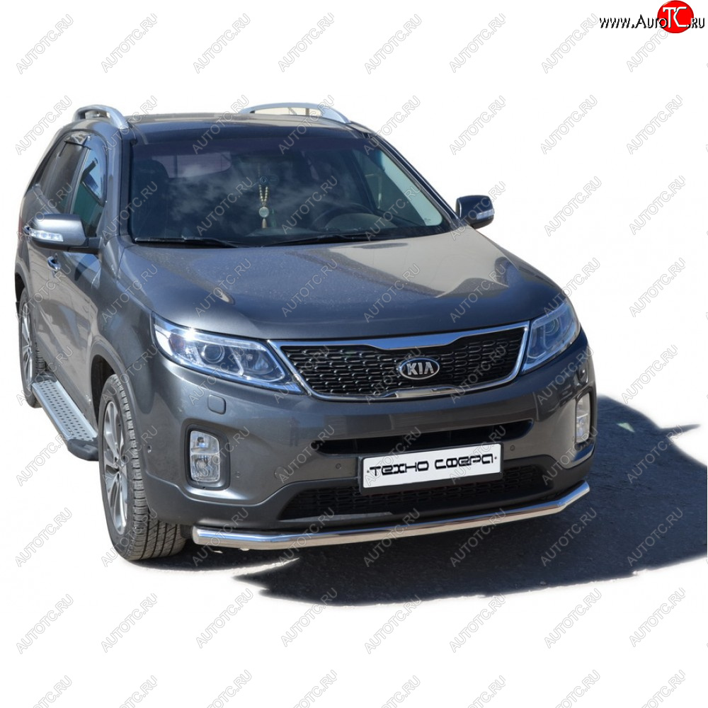 27 799 р. Пороги бумер алюминиевые с резинкой, Техно Сфера KIA Sorento BL дорестайлинг (2002-2006) (Черный глянец)  с доставкой в г. Тамбов