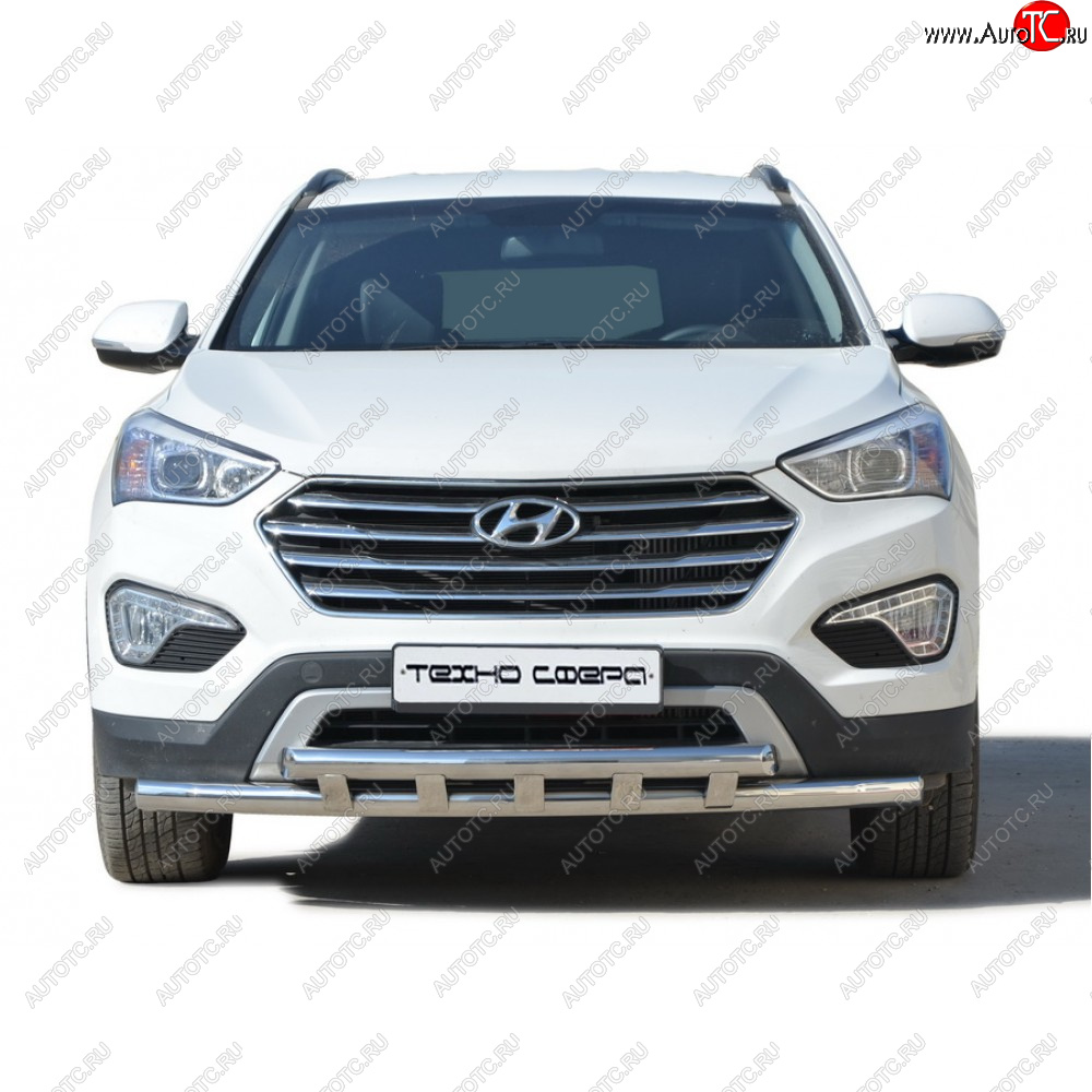 30 999 р. Защита переда труба двойная нержавейка d63.5, Техно Сфера  Hyundai Grand Santa Fe  1 DM (2013-2018) дорестайлинг, рестайлинг  с доставкой в г. Тамбов