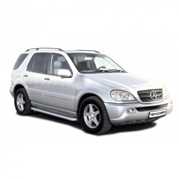 10 599 р. Защита порогов с алюминиевым листом d63.5, Техно Сфера Mercedes-Benz ML class W166 (2011-2015) (Черный матовый)  с доставкой в г. Тамбов. Увеличить фотографию 1