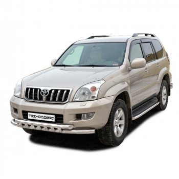 Защита переда труба двойная крашенная d63,5, Техно Сфера Toyota Land Cruiser Prado J120 (2002-2009)