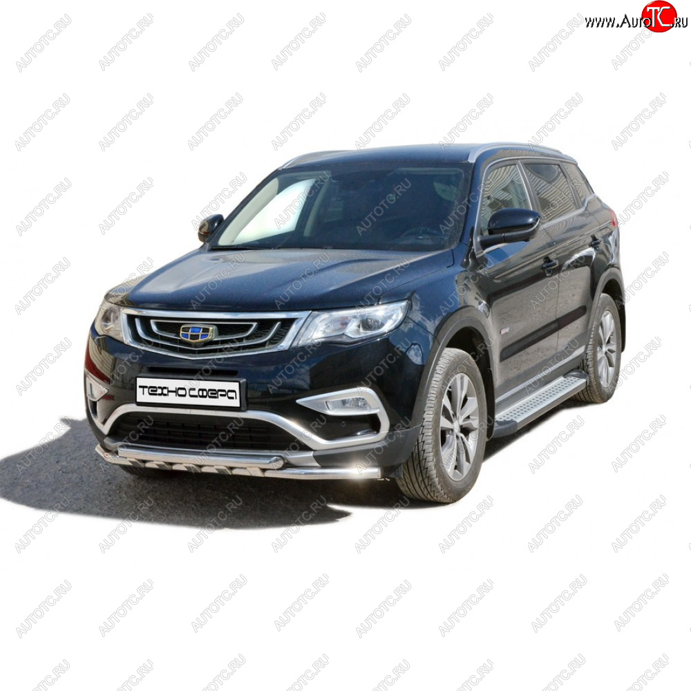 28 899 р. Защита передатруба двойная нержавейка d51, Техно Сфера  Geely Atlas  NL3 (2016-2022) (Нержавейка)  с доставкой в г. Тамбов