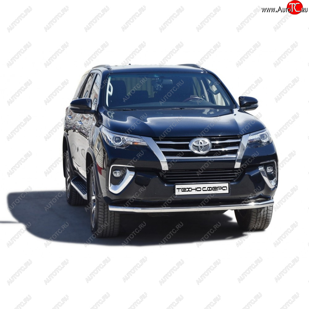 32 999 р. Защита переда труба нержавейка d63.5, Техно сфера  Toyota Fortuner ( AN50/AN60,  AN160) (2004-2025) дорестайлинг, 1-ый рестайлинг, 2-ой рестайлинг, дорестайлинг, рестайлинг (Нержавейка)  с доставкой в г. Тамбов