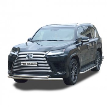 Защита переда труба двойная крашенная d63, d51, Техно Сфера Lexus LX600 J310 (2021-2022)