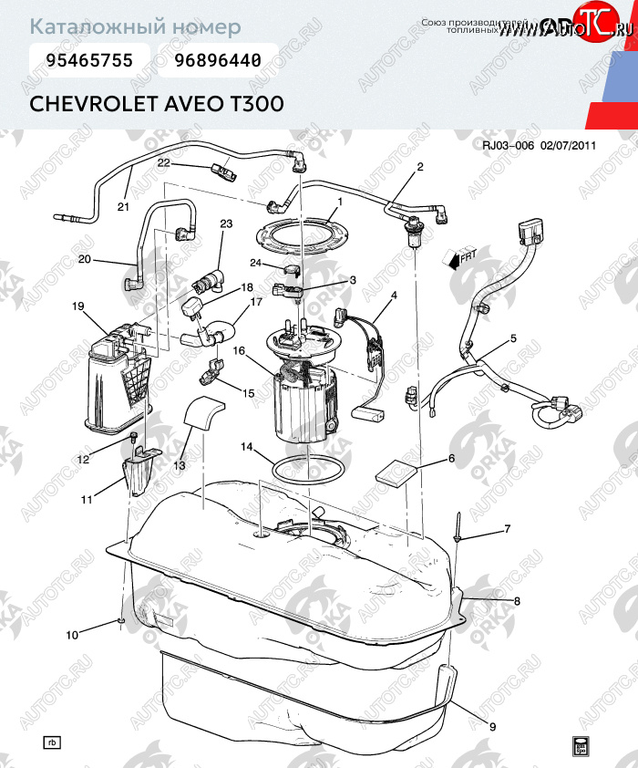 15 699 р. Пластиковый топливный бак (BP) - 46 л  Chevrolet Cobalt (2004-2023) седан, седан дорестайлинг, седан 1-ый рестайлинг, седан 2-ой рестайлинг  с доставкой в г. Тамбов