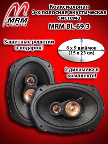 3 299 р. 3-х полосная коаксиальная акустическая система (15х23см/6х9″) MRM BL-69.3 овалы Toyota Cresta X90 (1992-1996)  с доставкой в г. Тамбов. Увеличить фотографию 1