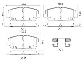 1 999 р. Колодки тормозные передние FR-FL SAT  Hyundai Palisade LX2 (2018-2022)  с доставкой в г. Тамбов. Увеличить фотографию 1