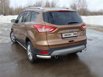 Защита задняя уголки овальные 75х42 мм, ТСС Тюнинг Ford (Форд) Kuga (Куга)  2 (2013-2016) 2 дорестайлинг