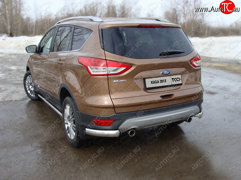 12 999 р. Защита задняя уголки овальные 75х42 мм, ТСС Тюнинг  Ford Kuga  2 (2013-2016) дорестайлинг  с доставкой в г. Тамбов