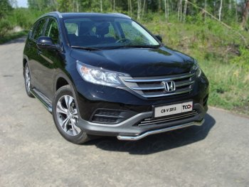 Защита переднего бампера кенгурин короткий d42,4 мм ТСС Тюнинг Honda CR-V RM1,RM3,RM4 дорестайлинг (2012-2015)  (нержавейка)